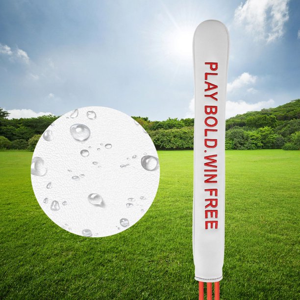 Funda protectora para varillas de alineación de golf, de cuero PU, para hombres y mujeres. Soporte para varilla indicadora. Funda para cabezal de golf Blanco