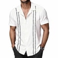 thumbnail image 2 of Afuyipoi Men's Floral Button-Down Shirt,Short Sleeve Turn-Down Collar Stylish Print White S, 2 of 6