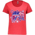 thumbnail image 3 of Inktastic 4th of July Fireworks Stars and American Flag Women's Plus Size T-Shirt, 3 of 5