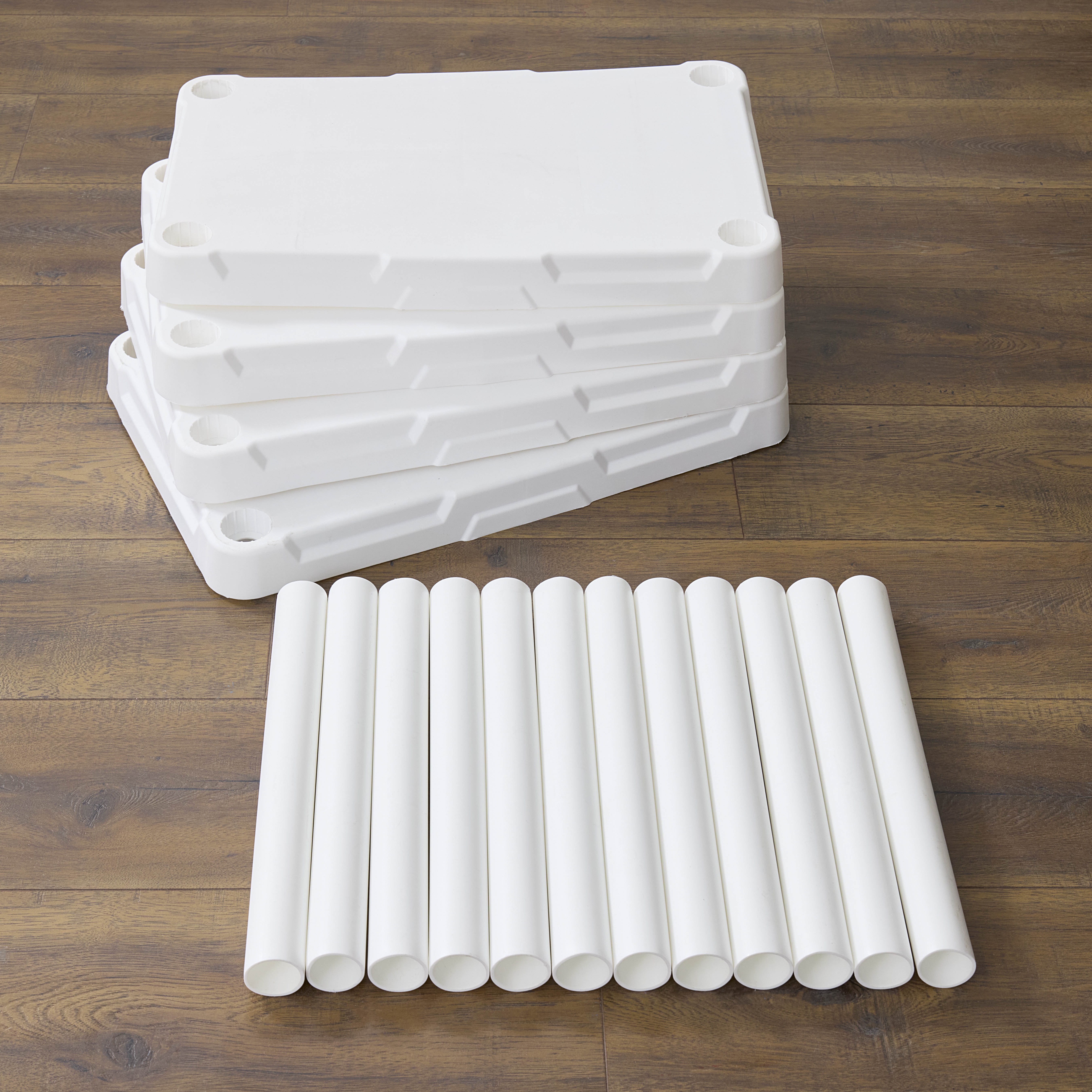 Hyper Tough 4-Shelf White Plastic Storage Shelf, 22" W x 14" D x 47" H, Holds up to 200 lb Total Capacity
