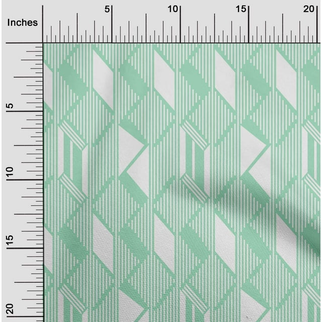 oneOone Polyester Lycra Fabric Parallelogram & Triangle Geometric Printed Fabric 1 Yard 56 Inch Wide