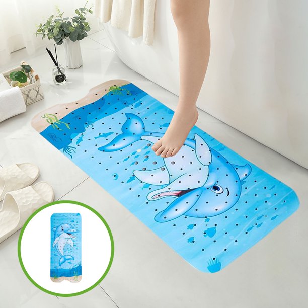Alfombrilla de ducha antideslizante de PVC, alfombrilla de bañera con diseño de dibujos animados, impermeable, resistente, plegable y portátil, de PVC, para el baño.,Wsvlmg