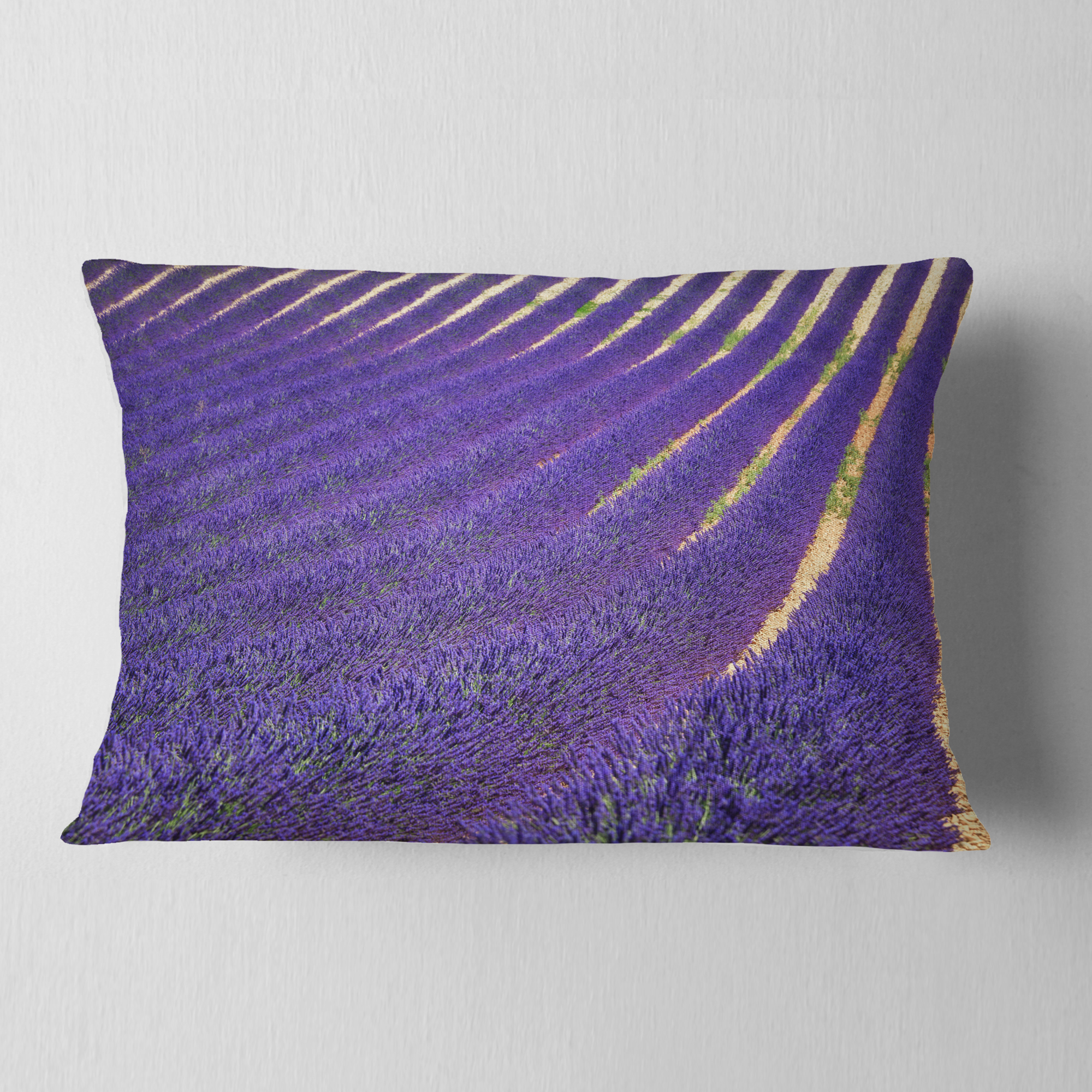 Designart 12" x 20" Blue Polyester Throw Pillow