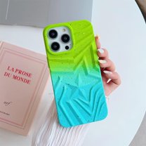 JTCASES Compatible with iPhone 15 Pro Max Case, Upgraded Slim Glitter Silicone Case Gradient Color Design TPU Shockproof Non-Slip iPhone 15 Pro Max Cover 6.7 inch 2023, Greenblue