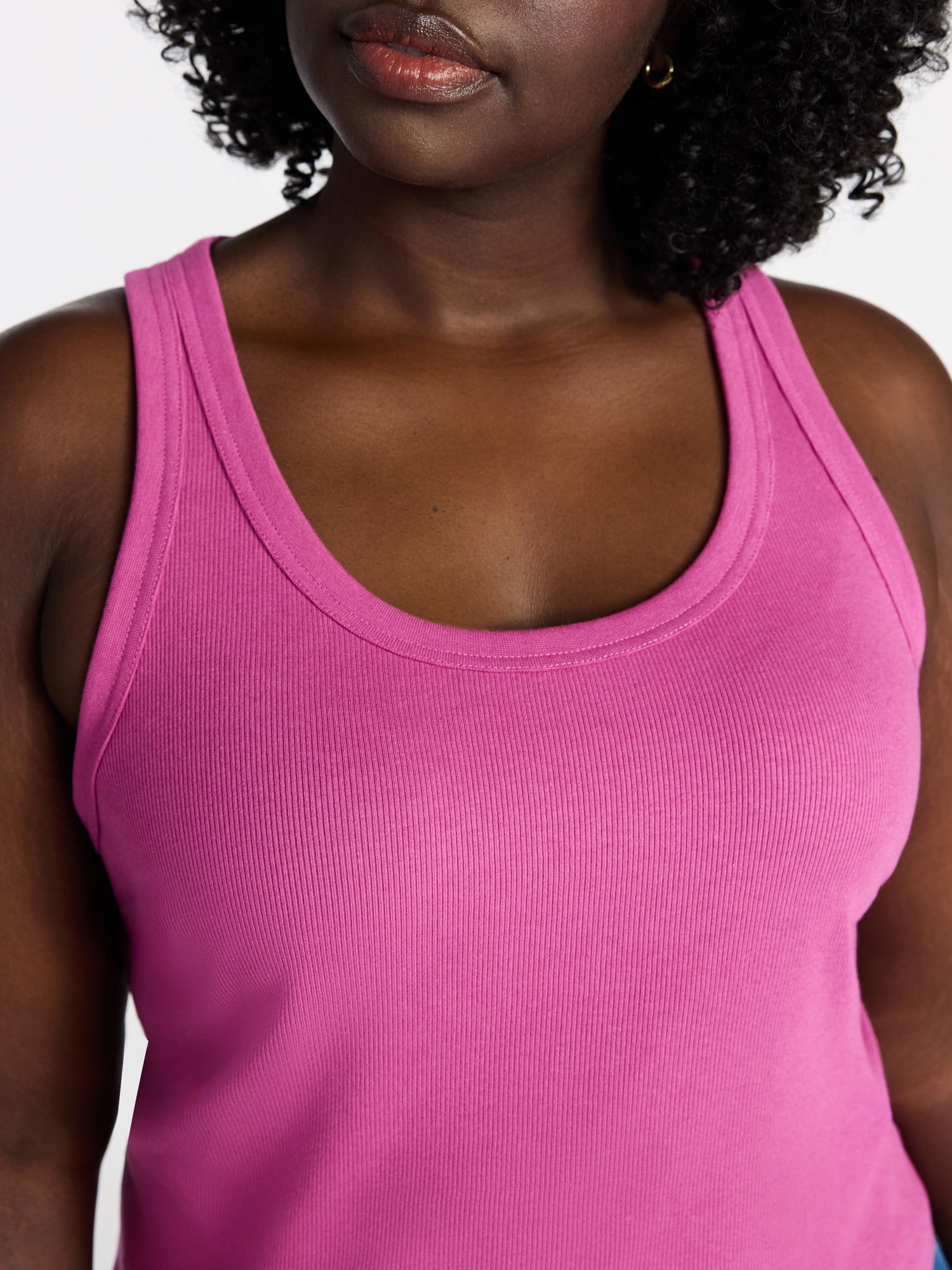 Terra & Sky Women's Plus Sleeveless Ribbed Scoop Neck Tank Top, Sizes 0X-5X