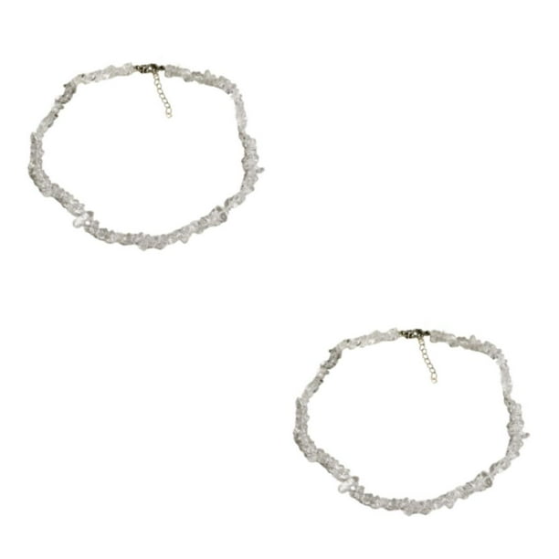 Jumpingount Collar con cuentas de cuarzo y malaquita: resalte su individualidad Collar para mujer Collar de piedra Collar de mujer Y05 cristal Y05 cristal blanco 1 2Conjunto