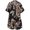 Black, variant on Women's 2 Piece Outfits Kimono Style Tropical Print Cover Ups Half Sleeve Blouse Shorts Set Summer Beachwear