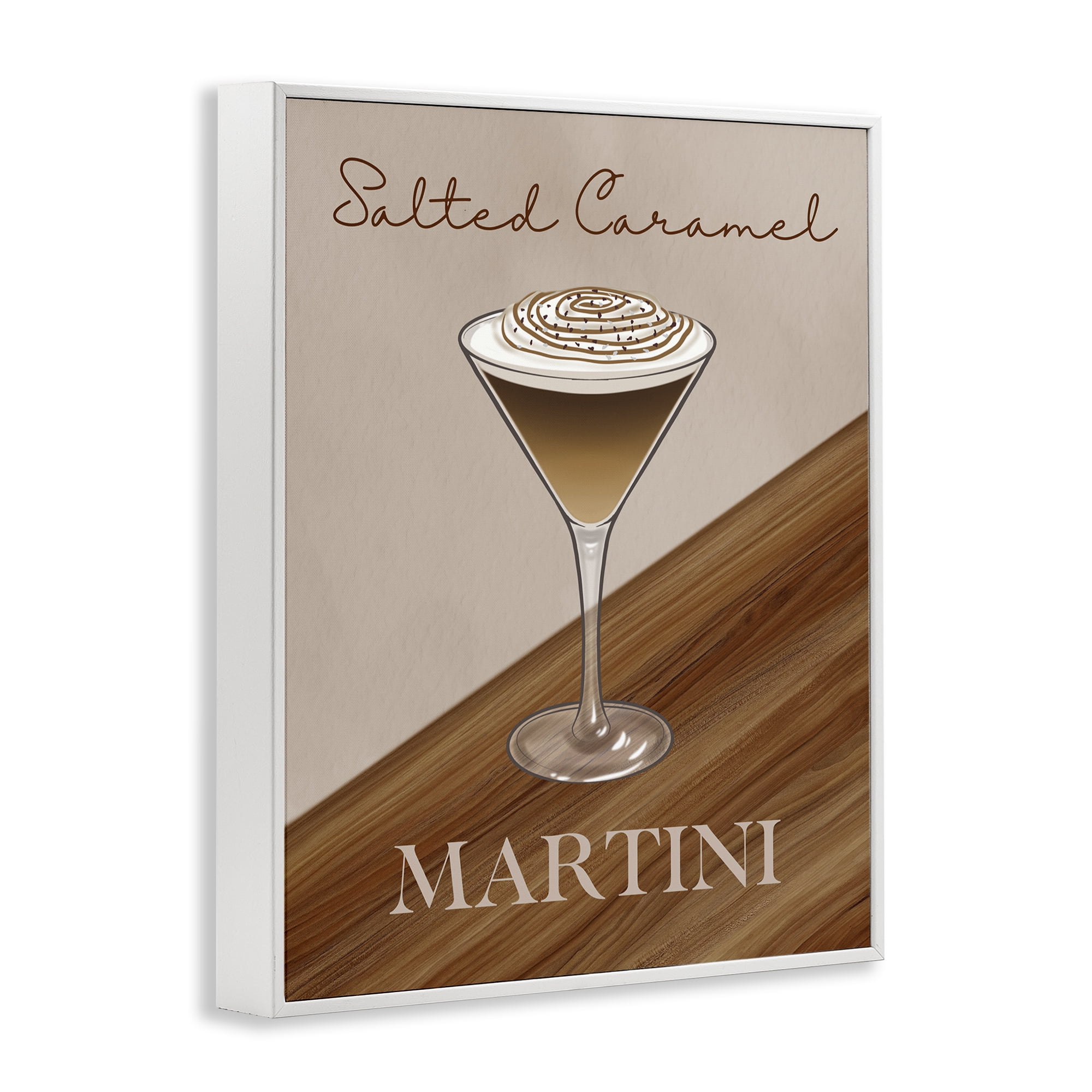 Stupell Industries Salted Caramel Martini White Framed Giclee Art, design by Marcus Prime