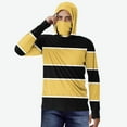 thumbnail image 2 of UVEASISHA Fishing Hoodie with Face Mask for Men Ice Silk Quick Dry Sun Shirts Striped Casual UPF 50+ Rash Guard UV Protection Hiking Shirt Yellow L, 2 of 6