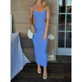 thumbnail image 2 of Women Backless Hollow Out Long Dress Sexy Tube Top Maxi Dress Bodycon Spaghetti Strap Cocktail Party Midi Dress, 2 of 4