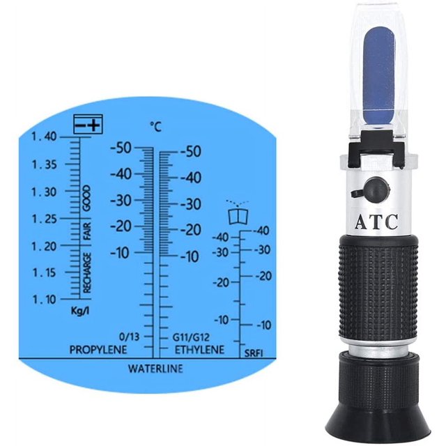 Detector de punto de congelación anticongelante, refractómetro de metanol, batería, probador de densidad de agua, refractómetro portátil