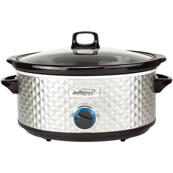 Brentwood Select SC-157S 7 Qt Slow Cooker, Silver