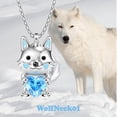 thumbnail image 2 of Cadenas con Dije WolfNeck01 1 Pza Collar Lobo/Corazón Plata/Azul Metal. High Monaco MXWOF-001, 2 of 4