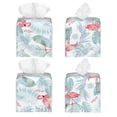 thumbnail image 2 of Lsque Tropical Flamingo Printed Tissue Box Cover Holder, Facial Paper Organizer Dispenser,Square with Bottom Belt, PVC Leather Decorative Organizer, 2 of 8