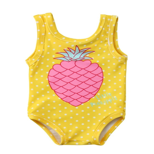 Baby Girls Swimsuit Flower Ruffle Bottom One-Piece Swimwear Bathing Suit Tankini