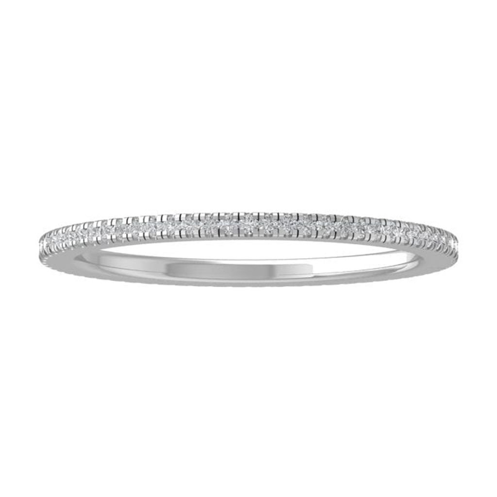 ARAIYA FINE JEWELRY Sterling Silver Diamond Wedding Band Ring (1/5 cttw, I-J Color, I2-I3 Clarity) Size 8.5