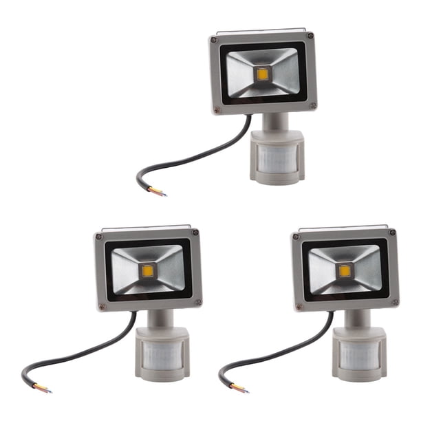 3X Calido LED Proyector Luz, Proyector con Iluminacion LED y PIR Sensor de Movimiento (10 Watts)