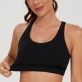 thumbnail image 4 of AGONVIN Strappy Sexy Cutout Lace-Up Back Sports Bra with Removable Cups for Women Black XS, 4 of 7