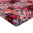 thumbnail image 4 of Ambesonne Vintage Fitted Sheet, Watercolor Summer Flowers, Full Size, Dark Coral and Sage Green, 4 of 5