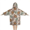 thumbnail image 2 of Light Pink Football and Flowers Pattern Blanket Hoodies for Kids 6-13YR Oversize Wearable Blanket Hoodies for Boys Girls Teens, 2 of 7