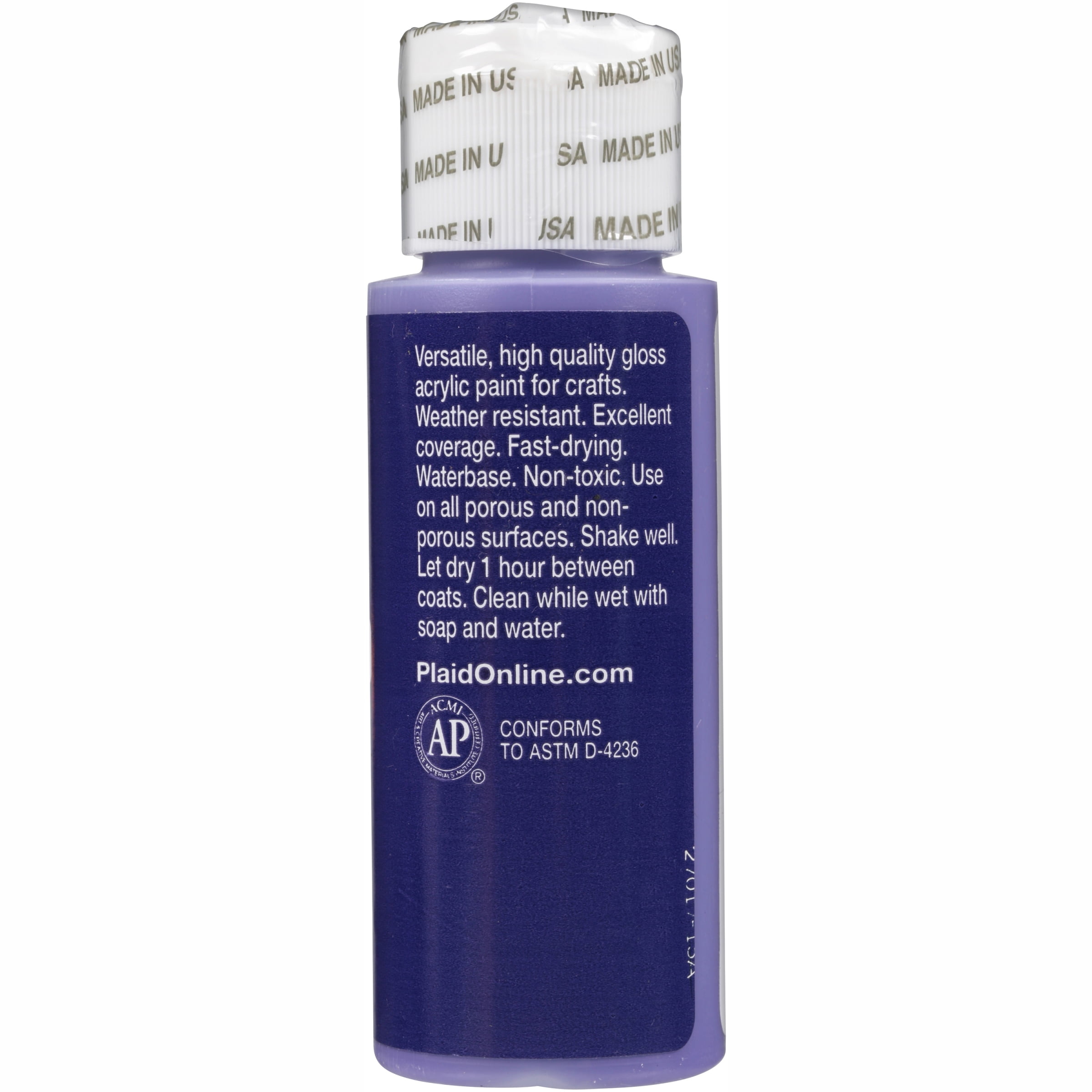 Apple Barrel Acrylic Craft Paint, Gloss Finish, Deep Purple, 2 fl oz