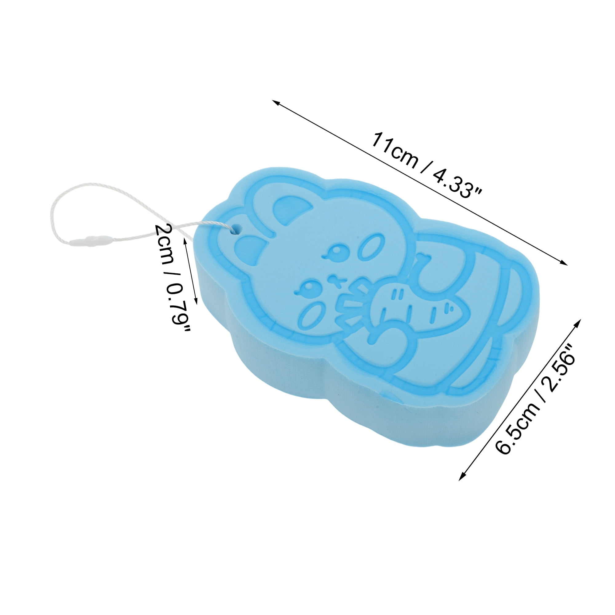 Unique Bargains Rabbit Bath Sponge Body Scrubber 1 Pc Blue
