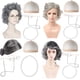 thumbnail image 2 of Pelucas de anciana para Halloween, anciana con cabello corto y rizado, abuelo y abuela disfrazados, tocados, 2 of 6