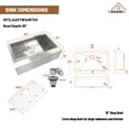 thumbnail image 6 of CASAINC 33 in. Farmhouse Apron-Front Single Bowl 18-Gauge Brushed Stainless Steel Kitchen Sink Bottom Grid Strainer, 6 of 9