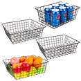 thumbnail image 1 of Pantry Baskets Beimu, paquete de 4 cestas grandes de alambre de metal negro, 1 of 7