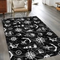 thumbnail image 2 of Retro Black Map Area Rugs 3x5 ft Abstract Sailing Boat White Line Washable Rug Non Slip Indoor Carpet Absorbent Floor Mat for Living Room Bedroom Dining Room, 2 of 9