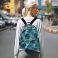 thumbnail image 7 of FORMRS Mini Backpack Purse for Women Quilted Travel Daypack Casual Shoulder Bag, Teal Blue Abstract Pattern, 7 of 7