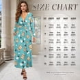 thumbnail image 6 of FKELYI Love Green Dog Paw Print Womens Fall Maxi Dress Long Sleeve V Neck Wedding Guest Dresses Flowy A-Line Elegant Dress with Pockets, 2XL, 6 of 6