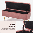 thumbnail image 5 of Alden Design Modern Velvet Upholstered Storage Accent Bench, Pink, 5 of 11