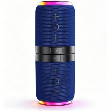 2026 2-in-1 Magnetic Detachable Bluetooth Speaker – TWS Stereo, RGB Light, TF Card, Portable (Blue)