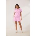 thumbnail image 3 of Women Two Piece Outfits Tracksuit Half Zip Lapel Cap Sleeve Sweatshirt High Waist Drawstring Shorts Set Sweatsuit, 3 of 6