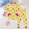 thumbnail image 2 of Cute Floral Fruit Pajamas for Toddler & Little Girls Snug-Fitting Long Sleeves & Pants PJ Set 6-12 Months 12-24 Months 2t 3t 4t 5t 6t 7t 8t 9t Children(Yellow,7-8 Years), 2 of 7