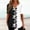 Black, variant on Black and Friday Azrian Tops Saving!,Women's Summer V-neck Print Casual Loose Top Short Sleeve V-neck Button Blouses Tops