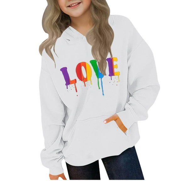 cocolona Hoodies for Girls Casual Long Sleeve Oversized Sweatshirts Cute Graphic Hoodie Fall Winter Pullover Tops 4-13 Years