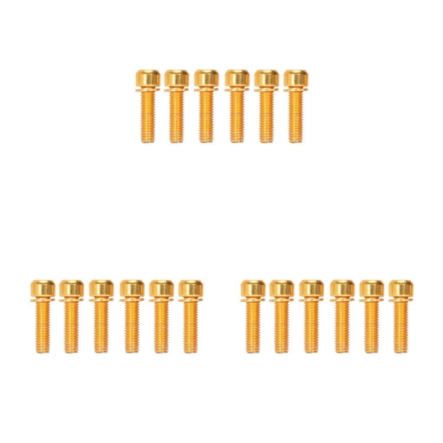 ziyahi Lot de 6 Vis de Potence de Vélo en Acier Inoxydable Ressorts Hexagonaux Pièces de Rechange Or M5 3Ensemble