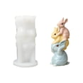 thumbnail image 3 of TIELUTT Easter Stacking Game DIY Rabbit Resin Candle Small Rabbit Scented Smooth on Silicone Rubber Silicone Ashtray with Holder Silicone Head with Cover Resin Kitty Blank Door Mat for Crafting, 3 of 6