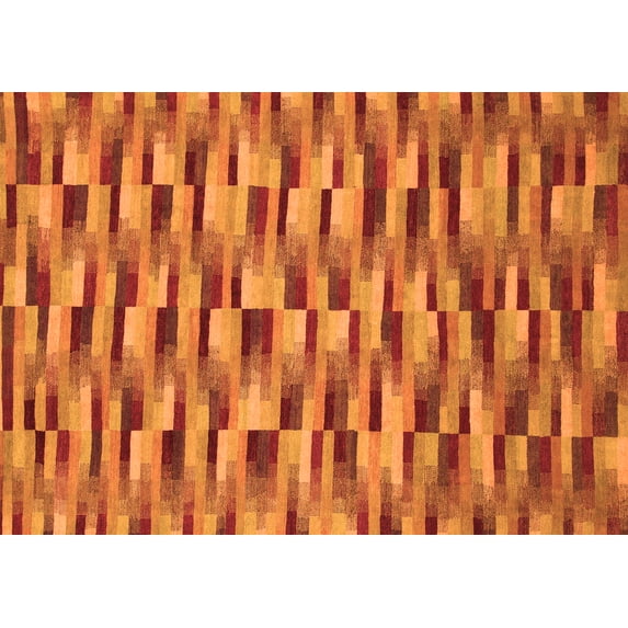 Ahgly Company Indoor Rectangle Abstract Orange Modern Area Rugs, 7' x 9'