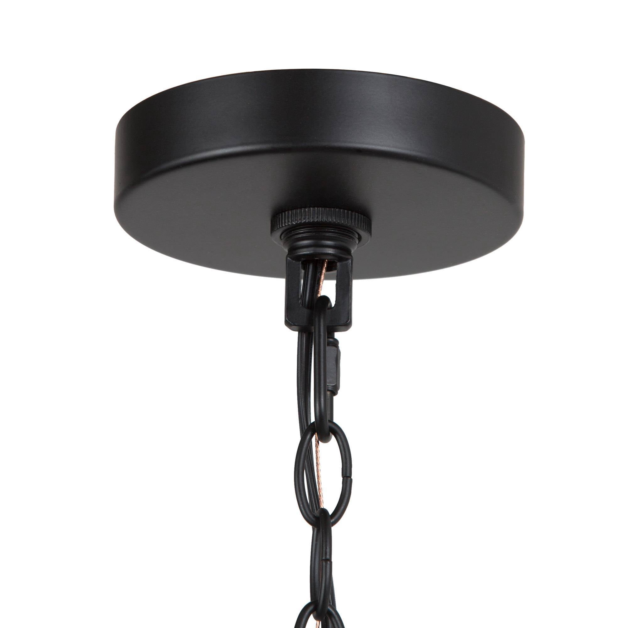 LNC Laius 4-Light Matte Black Farmhouse Led Cage Chandelier