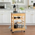 thumbnail image 2 of Pemberly Row Transitional Wood Kitchen Cart with Granite Top in Natural/Gray, 2 of 22