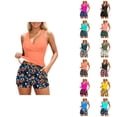 thumbnail image 1 of Womens Tankini Bathing Suits 2026 Trendy Modest Deep V Neck Crossover Top with Swim Shorts Swimming Suits for Women 2 Pieces, 1 of 5