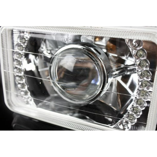 ModifyStreet 4PC Red LED Ring H4651/H4652/H4656/H4666 4x6 SemiSealed Beam Projector Headlights