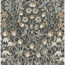 NextWall Wrought Iron & Chamois Tulip Garden Peel and Stick Wallpaper