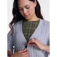 thumbnail image 4 of No Boundaries Cable Knit Grandpa Cardigan, Women's and Women's Plus XXS-4X, 4 of 5
