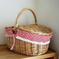 thumbnail image 2 of Country Style Wicker Picnic Basket Camping Basket With Lid Handle And Liners For Picnics Party Barbecue, 2 of 7