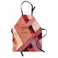 thumbnail image 1 of Abstract Apron Abstract Art Style Geometric Theme Modern and Artistic Design Print, Unisex Kitchen Bib Apron with Adjustable Neck for Cooking Baking Gardening, Coral Salmon Pale Pink, by Ambesonne, 1 of 3