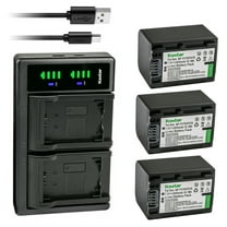 Kastar 3-Pack Battery and LTD2 USB Charger Replacement for Sony HDR-TD30, HDR-XR150, HDR-XR155, HDR-XR160, HDR-XR260, HDR-XR350, HDR-XR350VE, Andoer HDV-201LM, HDR-AE8 4K WiFi Full HD 1080p 60fps